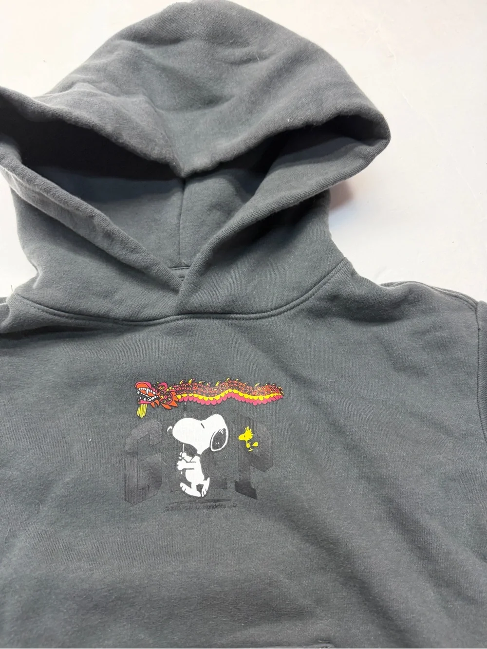 GAP Kids Gray Snoopy Peanuts Hooded Sweatshirt Dragon Lunar New Year